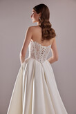 Evelyn Strapless Lace Corset & Satin Wedding Dress preview photo # 5