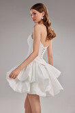 Amira Mini Ivory Taffeta Corset Dress preview photo # 4