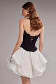 Amira Mini Black Corset Dress with Ivory Skirt preview photo # 4