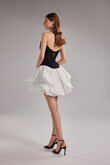 Amira Mini Black Corset Dress with Ivory Skirt preview photo # 5
