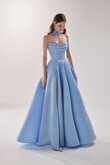 Rihanna Light Blue Satin Strappy Corset Gown preview photo # 3