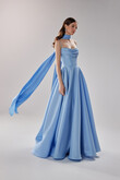 Rihanna Light Blue Satin Strappy Corset Gown preview photo # 5