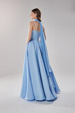 Rihanna Light Blue Satin Strappy Corset Gown preview photo # 9
