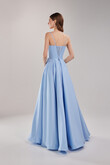 Rihanna Light Blue Satin Strappy Corset Gown preview photo # 10
