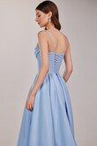 Rihanna Light Blue Satin Strappy Corset Gown preview photo # 11