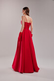 Rihanna Red Satin Corset A-Line Gown preview photo # 5