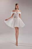 Tutu Mini Short Tulle Corset Wedding Dress preview photo # 1