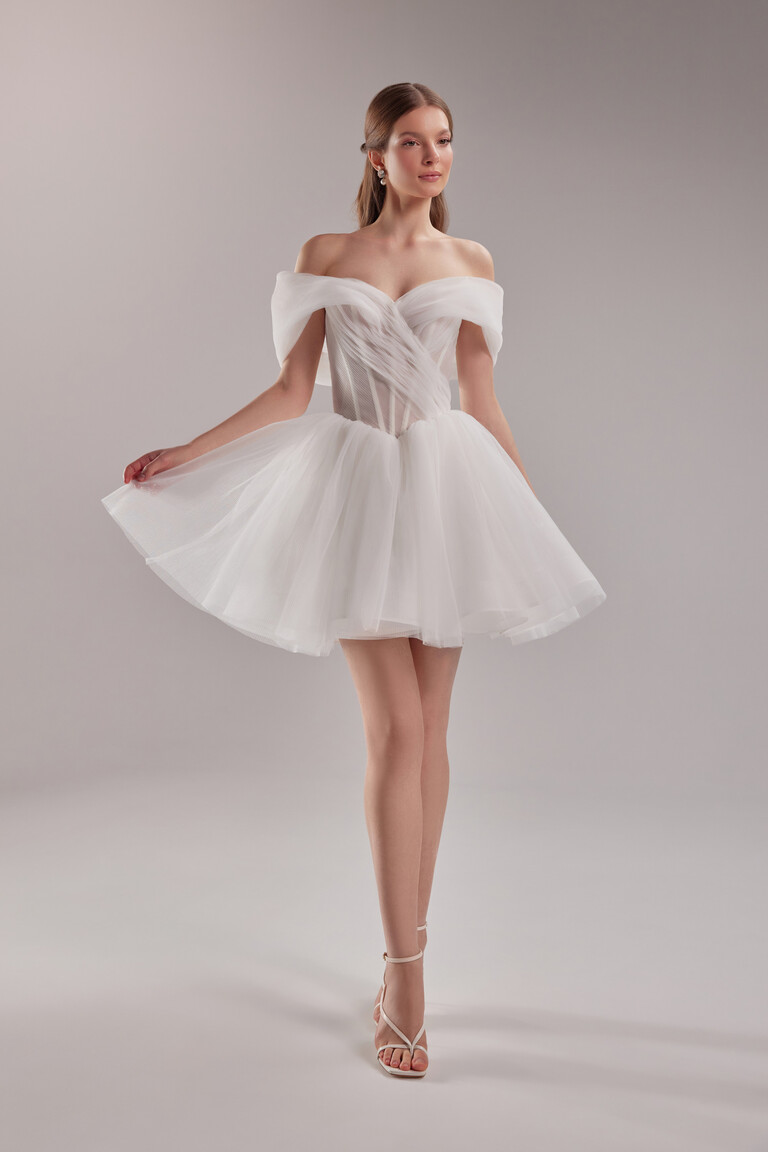 Tutu Mini Short Tulle Corset Wedding Dress