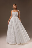 Ruta Square Neck Floral Lace A-Line Wedding Dress preview photo # 1