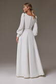 Camilla Crepe Dress with Long Puff Sleeves preview photo # 4