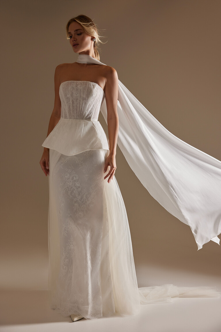 Alla Lace Corset & Tulle Two-Piece Wedding Dress