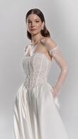 Evelyn Strapless Lace Corset & Satin Wedding Dress preview video # 2