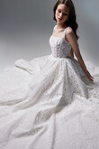Ruta Square Neck Floral Lace A-Line Wedding Dress preview photo # 16