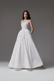Ruta Square Neck Floral Lace A-Line Wedding Dress preview photo # 17