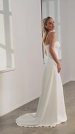 Adeline Strapless Crepe Fit-and-Flare Wedding Dress preview video # 2