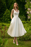 Barbara Midi Ivory Satin Corset Wedding Dress preview photo # 17