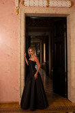 Francesca Black Strapless Drop Waist Ball Gown preview photo # 7