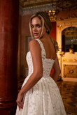 Ruta Square Neck Floral Lace A-Line Wedding Dress preview photo # 8