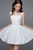 Ruta Mini Floral Lace Corset Wedding Dress preview photo # 10
