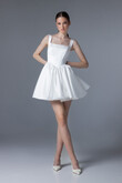 Casia Mini Ivory Satin Dress with Bubble Skirt preview photo # 1