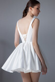 Casia Mini Ivory Satin Dress with Bubble Skirt preview photo # 5