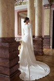 Ashley Crepe Wedding Dress with Cape Sleeves preview photo # 14