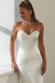 Priscilla Mikado Corset & Fitted Bridal Skirt Set preview photo # 12