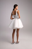 Rose Ivory Mini Satin & Organza Corset Dress preview photo # 6