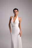 Athena Silk Satin Slip Wedding Dress with Shawl preview photo # 9