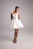 Rose Ivory Mini Satin & Organza Corset Dress preview photo # 1