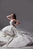 Ruta Square Neck Floral Lace A-Line Wedding Dress preview photo # 21