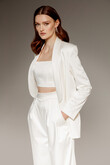 Andrea 3-Piece Satin Bridal Suit with Palazzo Pants preview photo # 3