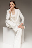 Andrea 3-Piece Satin Bridal Suit with Palazzo Pants preview photo # 4