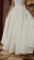 Ruta Square Neck Floral Lace A-Line Wedding Dress preview video # 5