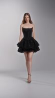 Amira Mini Black Taffeta Party Dress preview video # 2