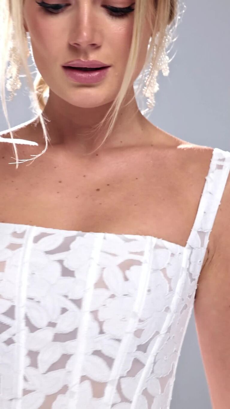 Ruta Mini Floral Lace Corset Wedding Dress