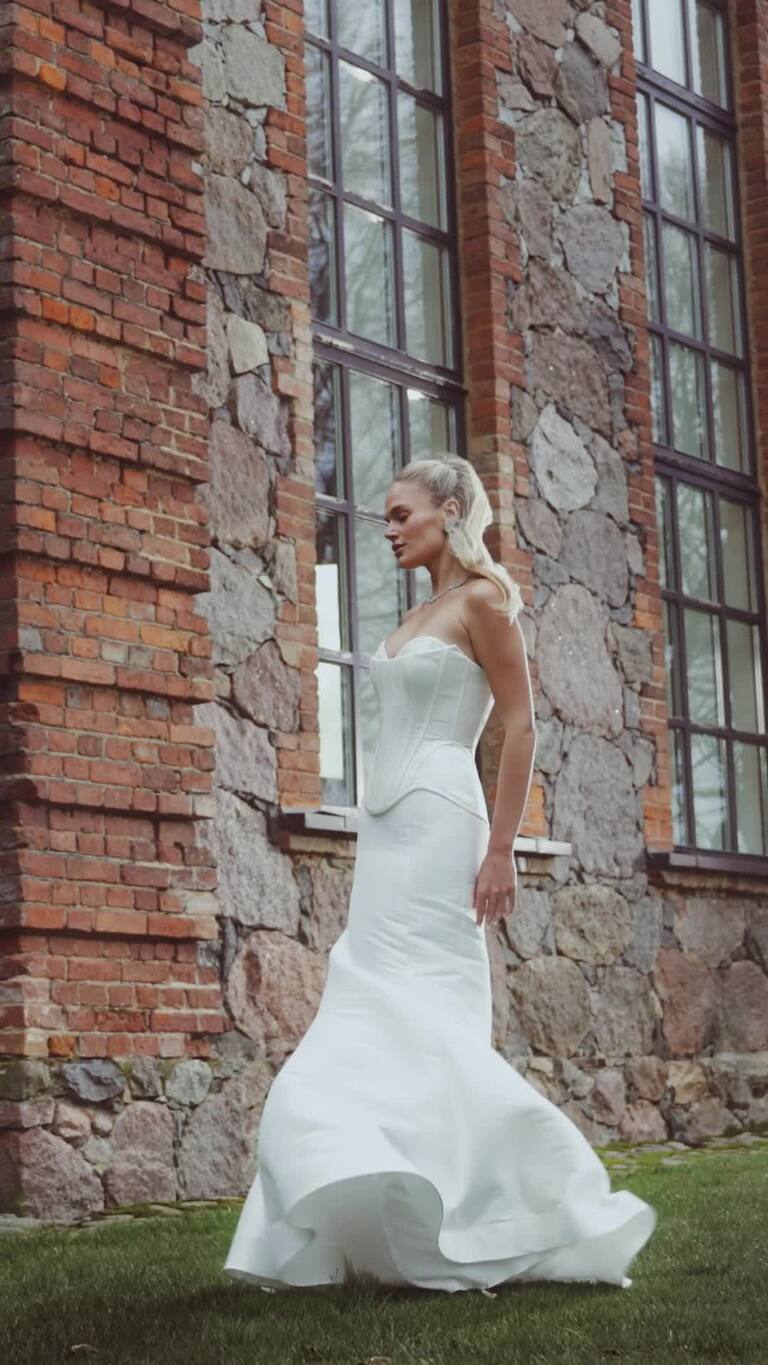 Priscilla Mikado Corset & Fitted Bridal Skirt Set