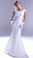 Harper Cap Sleeve Crepe Mermaid Wedding Dress preview video # 2
