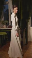 Camalia Boat Neck Crepe Long Sleeve Wedding Dress preview video # 7