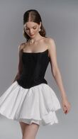 Amira Mini Black Corset Dress with Ivory Skirt preview video # 2