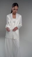 Andrea 3-Piece Satin Bridal Suit with Palazzo Pants preview video # 7