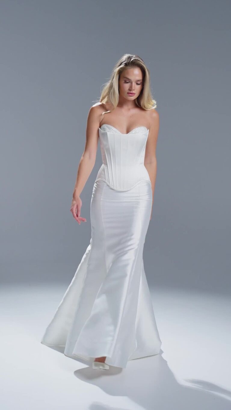 Priscilla Mikado Corset & Fitted Bridal Skirt Set