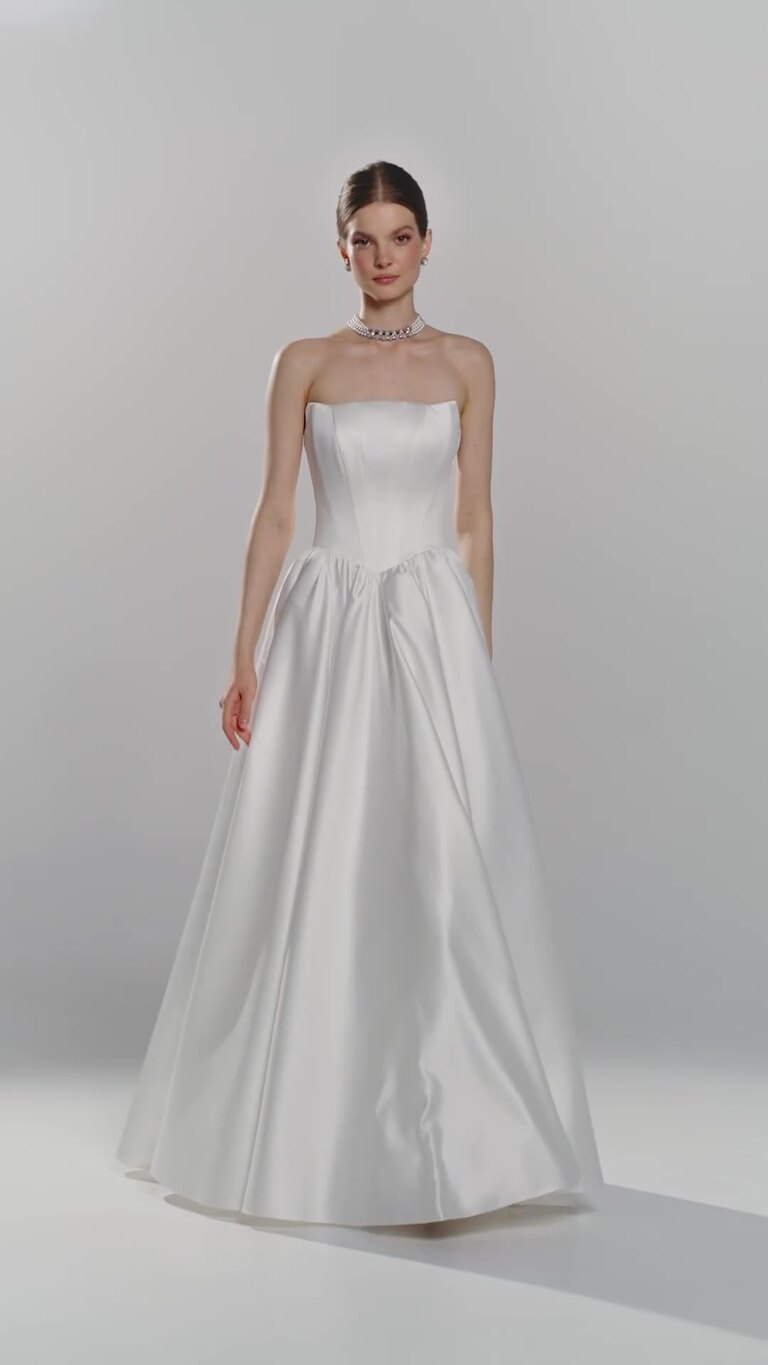 Tessa preview video # 2 Tessa Satin Ball Gown Set with Lace Bolero