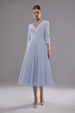 Lera Light Blue V-Neck Midi Dress preview photo # 1
