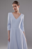 Lera Light Blue V-Neck Midi Dress preview photo # 4