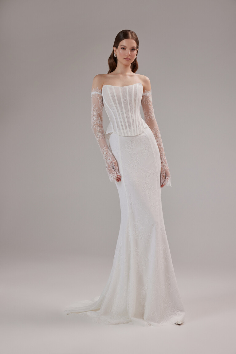 Prima Ivory Lace Corset Wedding Dress