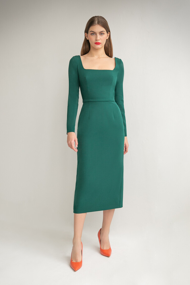 Viola Green Midi Dress