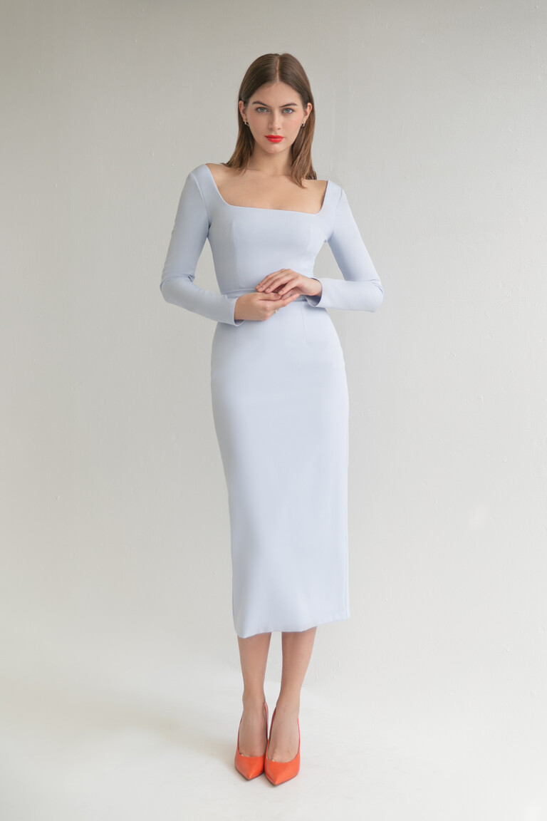 Viola Blue Midi Dress