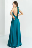 Emerald Green Silk Halter Gown preview photo # 3
