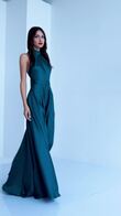 Emerald Green Silk Halter Gown preview video # 5